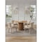 Manhattan Comfort 5-Piece Hathaway 47.24 Round Dining Set in Natural with 4 Palmer Dining Armchairs in Gold Dust 4-DT03DC088AR-NAGD - alternate 1